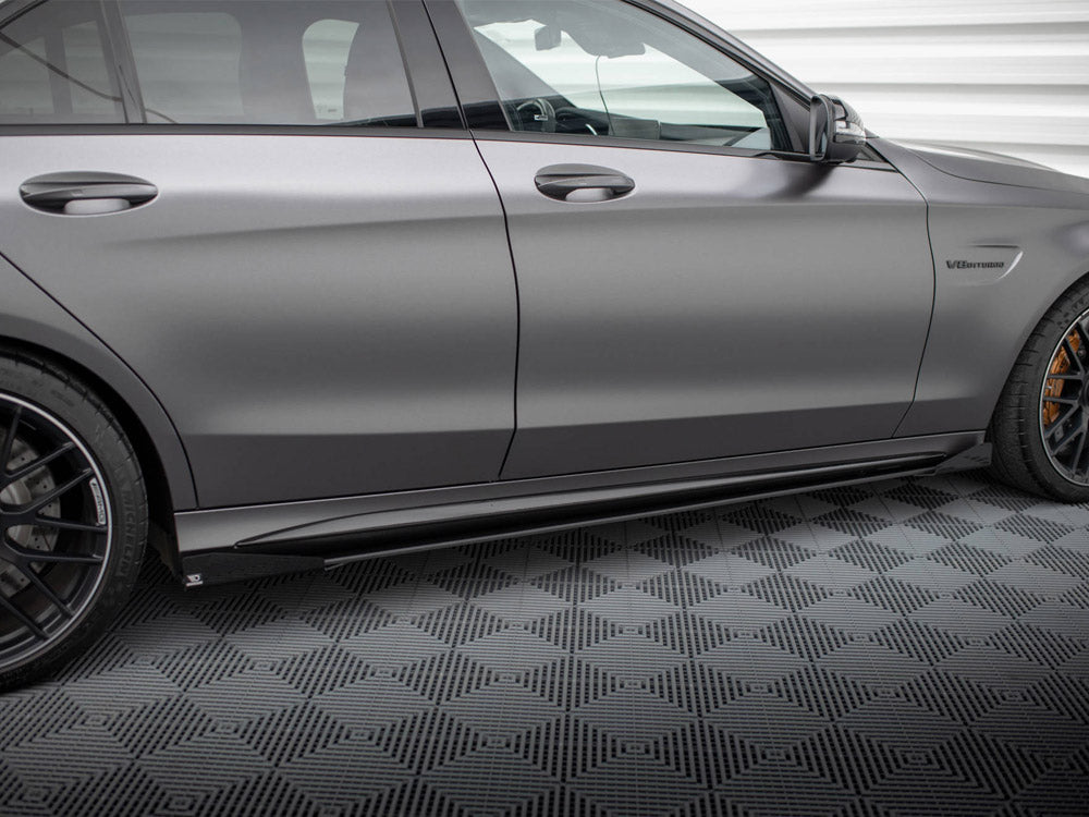 Maxton Design Street PRO Side Skirts Diffusers + Flaps Mercedes-AMG C63 Sedan / Estate W205 Facelift