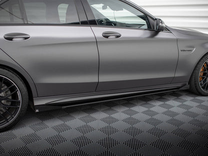 Maxton Design Street PRO Side Skirts Diffusers + Flaps Mercedes-AMG C63 Sedan / Estate W205 Facelift