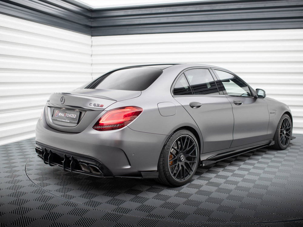 Maxton Design Street Pro Rear Side Splitters + Flaps Mercedes-AMG C63 Sedan / Estate W205 Facelift
