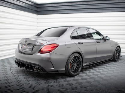 Maxton Design Street Pro Rear Side Splitters + Flaps Mercedes-AMG C63 Sedan / Estate W205 Facelift