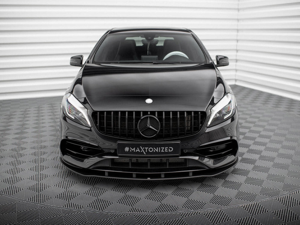 Maxton Design Street PRO Front Splitter Mercedes-Benz A AMG-Line W176 Facelift - Black-Red