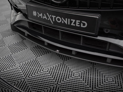 Maxton Design Street PRO Front Splitter Mercedes-Benz A AMG-Line W176 Facelift - Black-Red