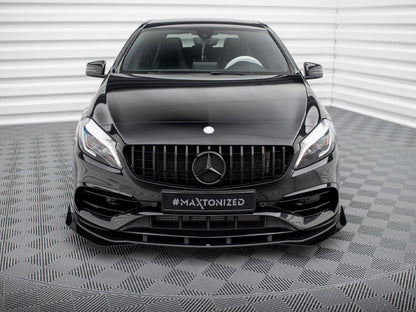 Maxton Design Street PRO Front Splitter + Flaps Mercedes-Benz A AMG-Line W176 Facelift