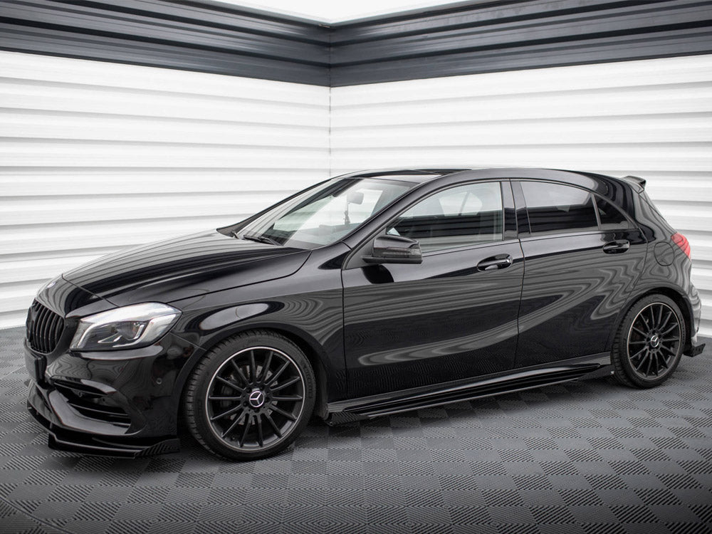 Maxton Design Street PRO Side Skirts Diffusers + Flaps Mercedes-Benz A AMG-Line W176 Facelift