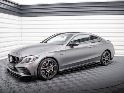 Maxton Design Street PRO Side Skirts Diffusers + Flaps Mercedes-AMG C43 Coupe C205 Facelift