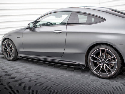 Maxton Design Street PRO Side Skirts Diffusers + Flaps Mercedes-AMG C43 Coupe C205 Facelift