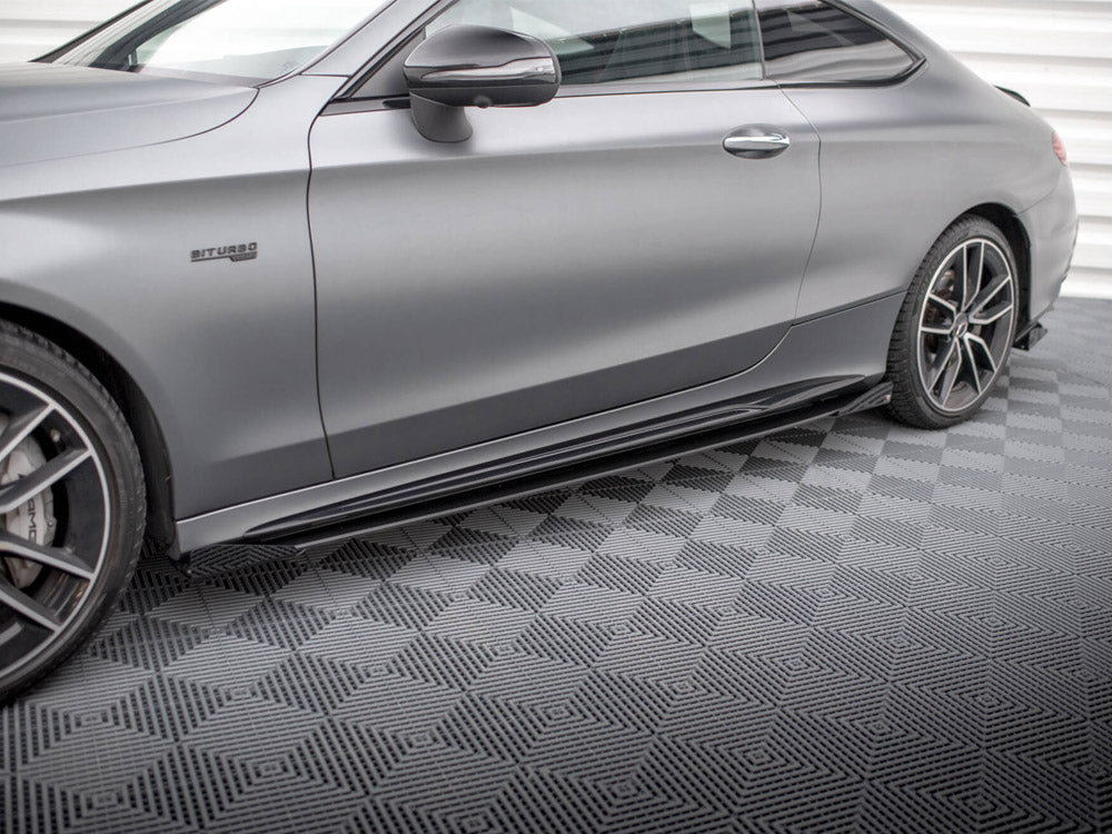 Maxton Design Street PRO Side Skirts Diffusers + Flaps Mercedes-AMG C43 Coupe C205 Facelift