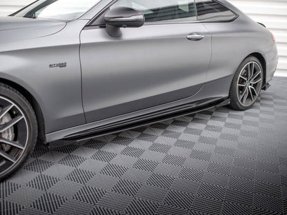 Maxton Design Street PRO Side Skirts Diffusers + Flaps Mercedes-AMG C43 Coupe C205 Facelift