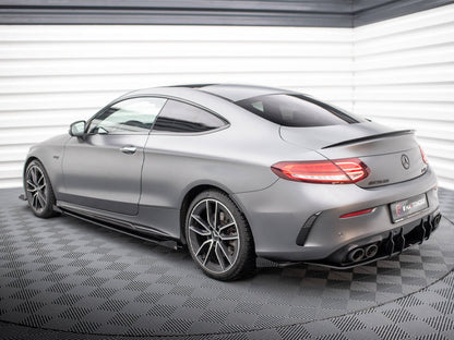 Maxton Design Street Pro Rear Side Splitters + Flaps Mercedes-AMG C43 Coupe C205 Facelift