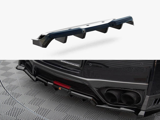 Maxton Design Central Rear Splitter (Vertical Bars) Nissan GTR R35 Facelift