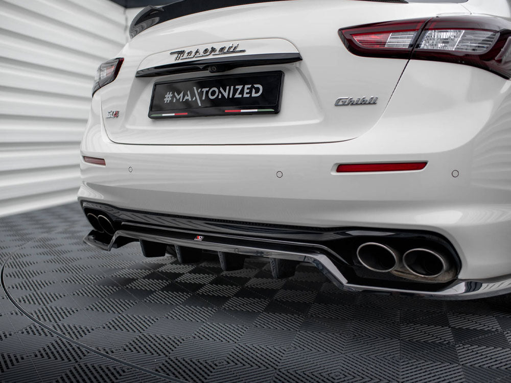 Maxton Design Rear Splitter (Vertical Bars) Maserati Ghibli Mk3 Facelift
