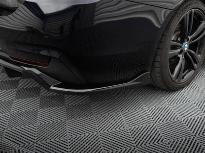 Maxton Design Central Rear Splitter (Vertical Bars) BMW 4 Coupe / Gran Coupe / Cabrio M-Pack F32 / F36 / F33