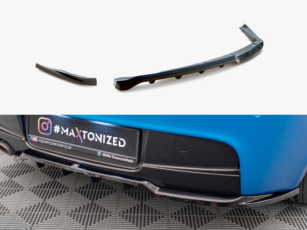 Maxton Design Central Rear Splitter (Vertical Bars) BMW 1 M-Pack E87 Facelift