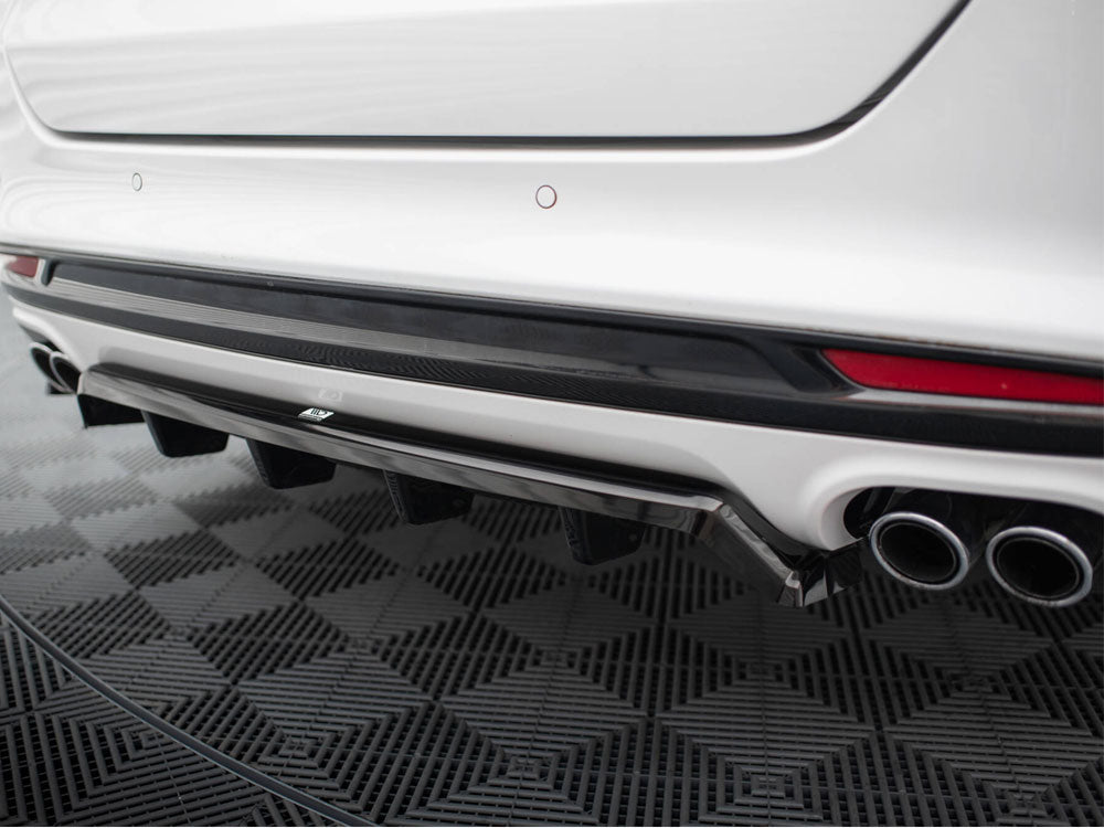 Maxton Design Central Rear Splitter (Vertical Bars) Ford Mondeo Sport Mk5 Facelift / Fusion Sport Mk2 Facelift