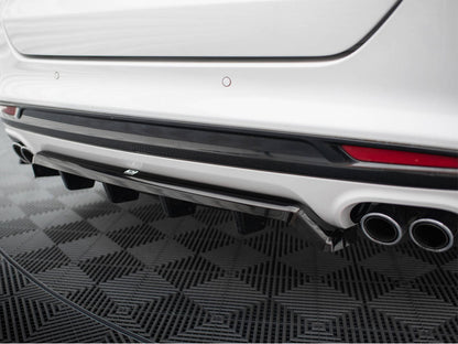 Maxton Design Central Rear Splitter (Vertical Bars) Ford Mondeo Sport Mk5 Facelift / Fusion Sport Mk2 Facelift
