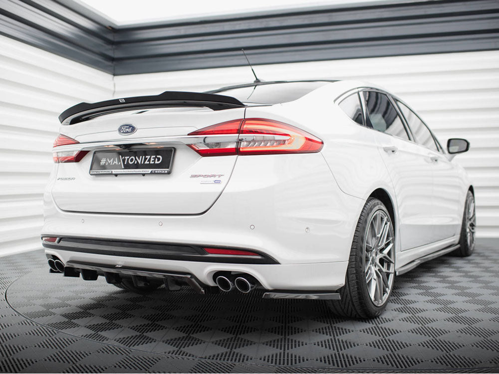 Maxton Design Central Rear Splitter (Vertical Bars) Ford Mondeo Sport Mk5 Facelift / Fusion Sport Mk2 Facelift
