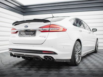 Maxton Design Central Rear Splitter (Vertical Bars) Ford Mondeo Sport Mk5 Facelift / Fusion Sport Mk2 Facelift