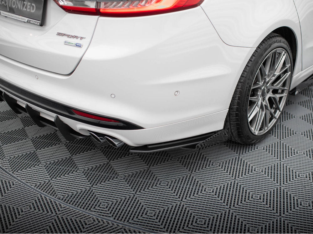 Maxton Design Street Pro Rear Side Splitters + Flaps Ford Mondeo Sport Mk5 Facelift / Fusion Sport Mk2 Facelift