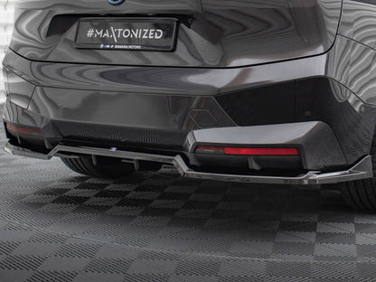 Maxton Design Central Rear Splitter (Vertical Bars) BMW iX M-Pack i20