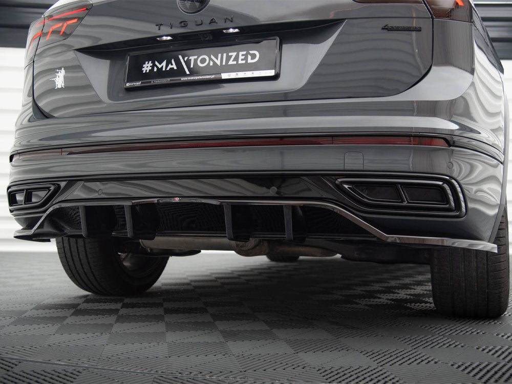 Maxton Design Rear Splitter (Vertical Bars) Volkswagen Tiguan R-Line Mk2 Facelift