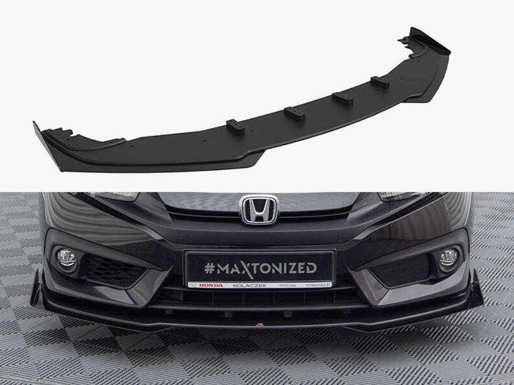 Maxton Design Street PRO Front Splitter + Flaps Honda Civic Mk10