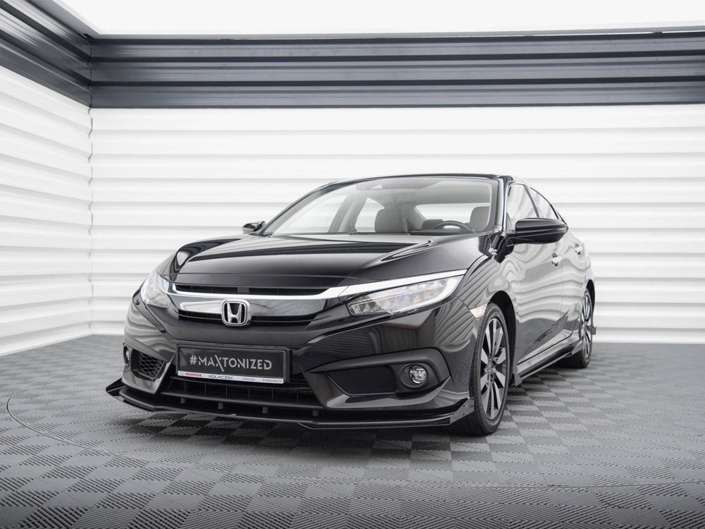Maxton Design Street PRO Front Splitter + Flaps Honda Civic Mk10