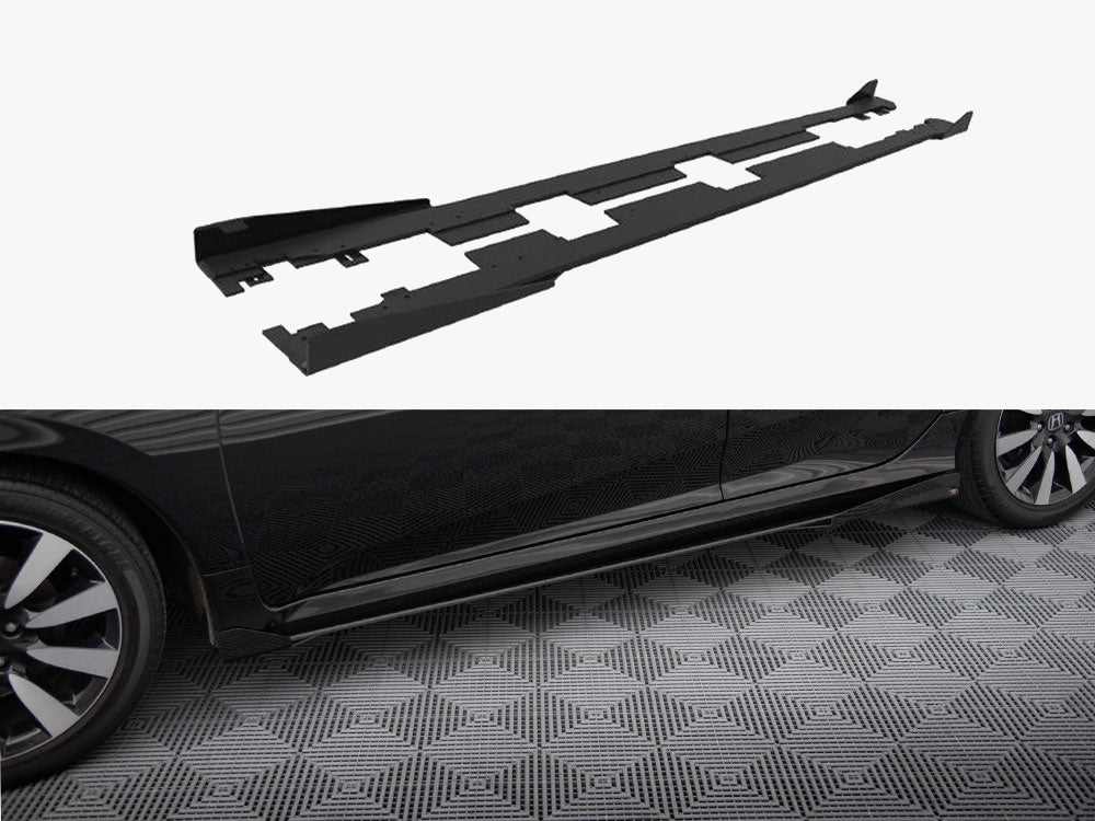 Maxton Design Street PRO Side Skirts Diffusers + Flaps Honda Civic Mk10