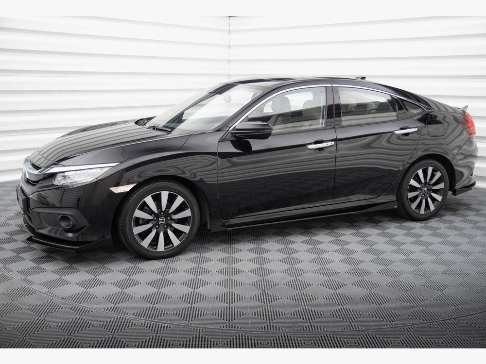 Maxton Design Street PRO Side Skirts Diffusers + Flaps Honda Civic Mk10