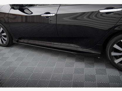 Maxton Design Street PRO Side Skirts Diffusers + Flaps Honda Civic Mk10