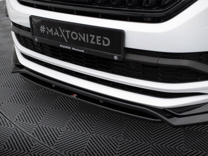 Maxton Design Front Splitter Skoda Kodiaq Mk1 Sportline / RS - Textured