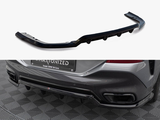 Maxton Design Central Rear Splitter (Vertical Bars) V.1 BMW X6 M-Pack G06 Facelift