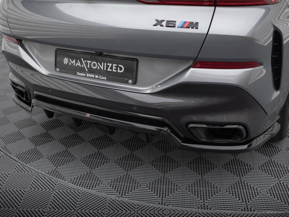 Maxton Design Central Rear Splitter (Vertical Bars) V.1 BMW X6 M-Pack G06 Facelift