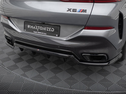 Maxton Design Central Rear Splitter (Vertical Bars) V.1 BMW X6 M-Pack G06 Facelift