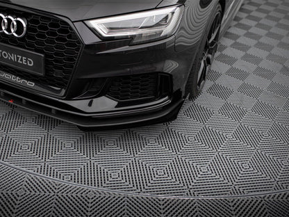 Maxton Design Street PRO Front Splitter V.1 + Flaps Audi RS3 Sedan 8V Facelift
