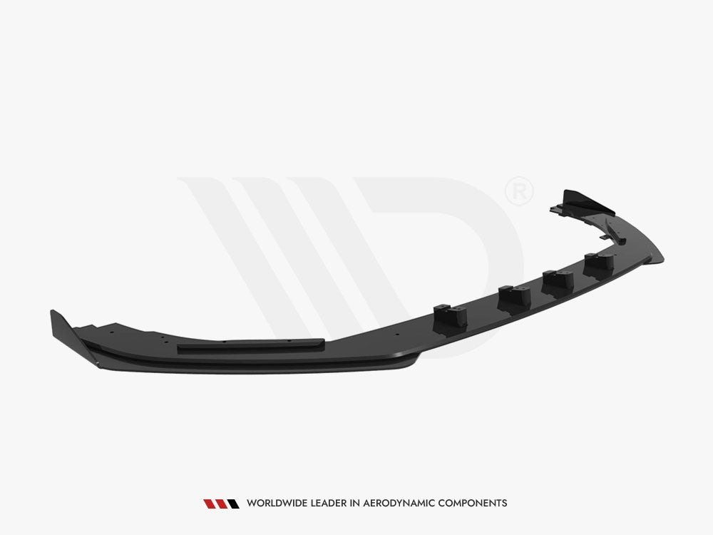 Maxton Design Street PRO Front Splitter V.1 + Flaps Audi RS3 Sedan 8V Facelift - Black-Red + Gloss Flaps
