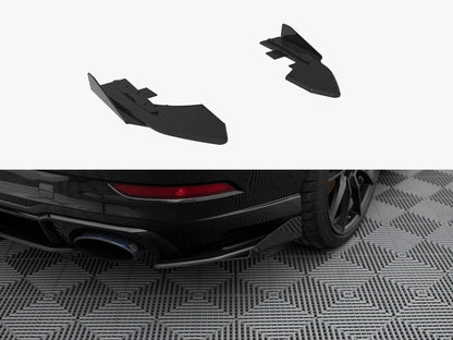 Maxton Design Street Pro Rear Side Splitters + Flaps Audi RS3 Sedan 8V Facelift - Black-Red + Gloss Flaps