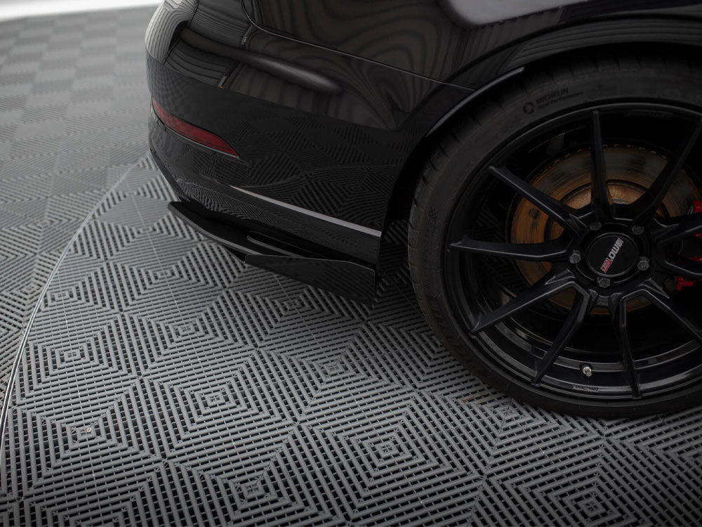 Maxton Design Street Pro Rear Side Splitters + Flaps Audi RS3 Sedan 8V Facelift - Black-Red + Gloss Flaps