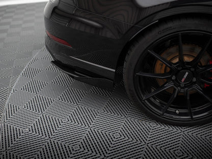 Maxton Design Street Pro Rear Side Splitters + Flaps Audi RS3 Sedan 8V Facelift - Black-Red + Gloss Flaps