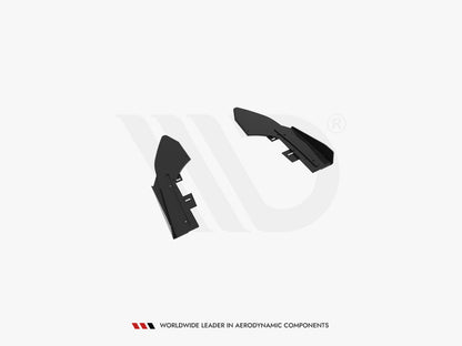 Maxton Design Street Pro Rear Side Splitters + Flaps Audi RS3 Sedan 8V Facelift - Black-Red + Gloss Flaps