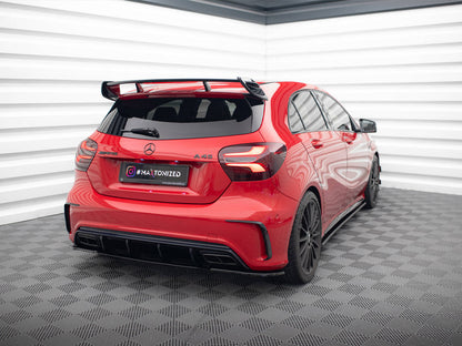 Maxton Design Spoiler Side Extensions Mercedes A W176 AMG Facelift - Textured