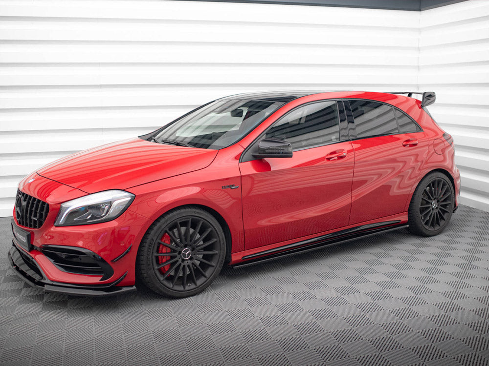 Maxton Design Side Skirts Diffusers Mercedes A W176 / CLA 117 AMG / CLA 117 AMG-Line Facelift - Carbon Look