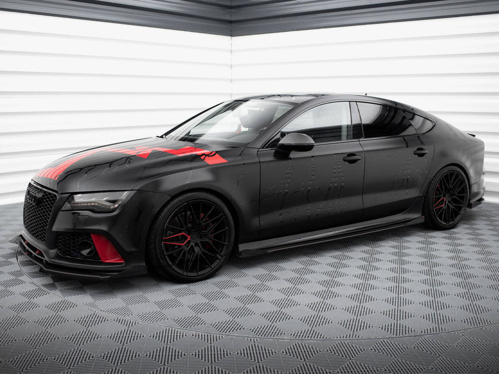 Maxton Design Street PRO Front Splitter + Flaps Audi A7 RS7 Look C7