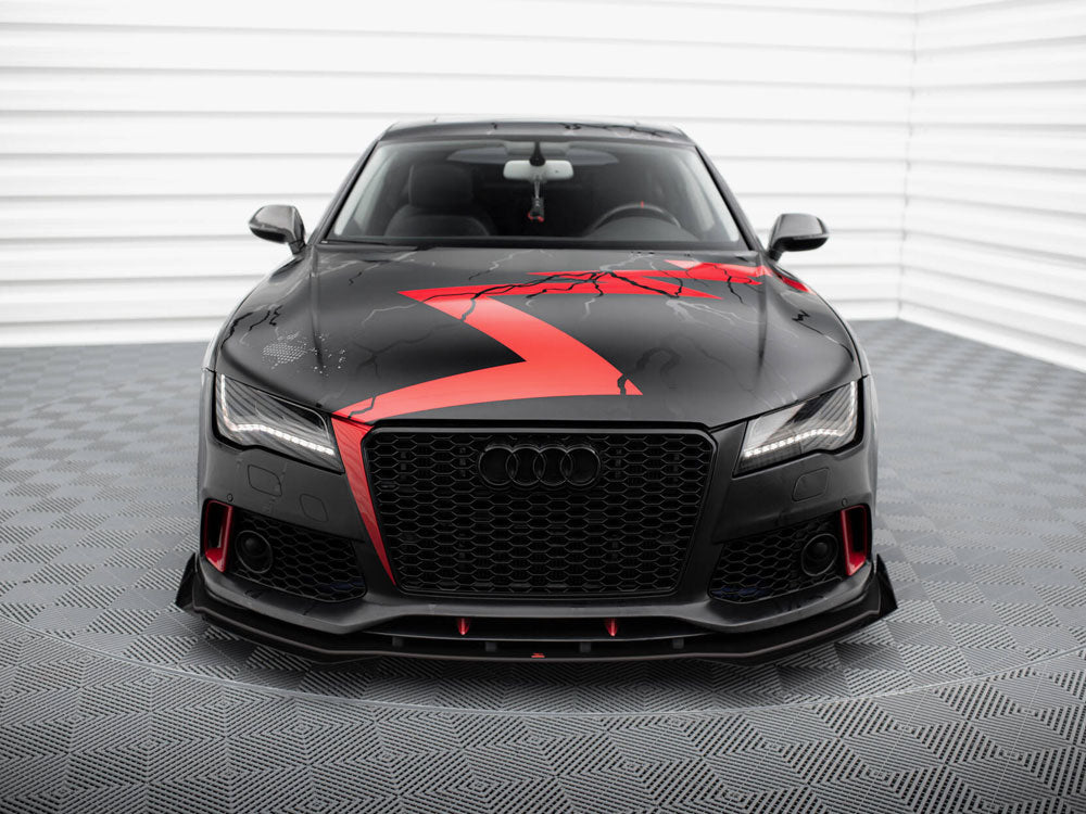 Maxton Design Street PRO Front Splitter + Flaps Audi A7 RS7 Look C7