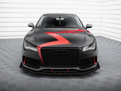 Maxton Design Street PRO Front Splitter + Flaps Audi A7 RS7 Look C7