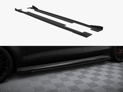 Maxton Design Street PRO Side Skirts Diffusers + Flaps Audi A7 RS7 Look C7
