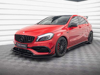 Maxton Design Street PRO Front Splitter + Flaps Mercedes-Benz A 45 AMG Aero W176 Facelift