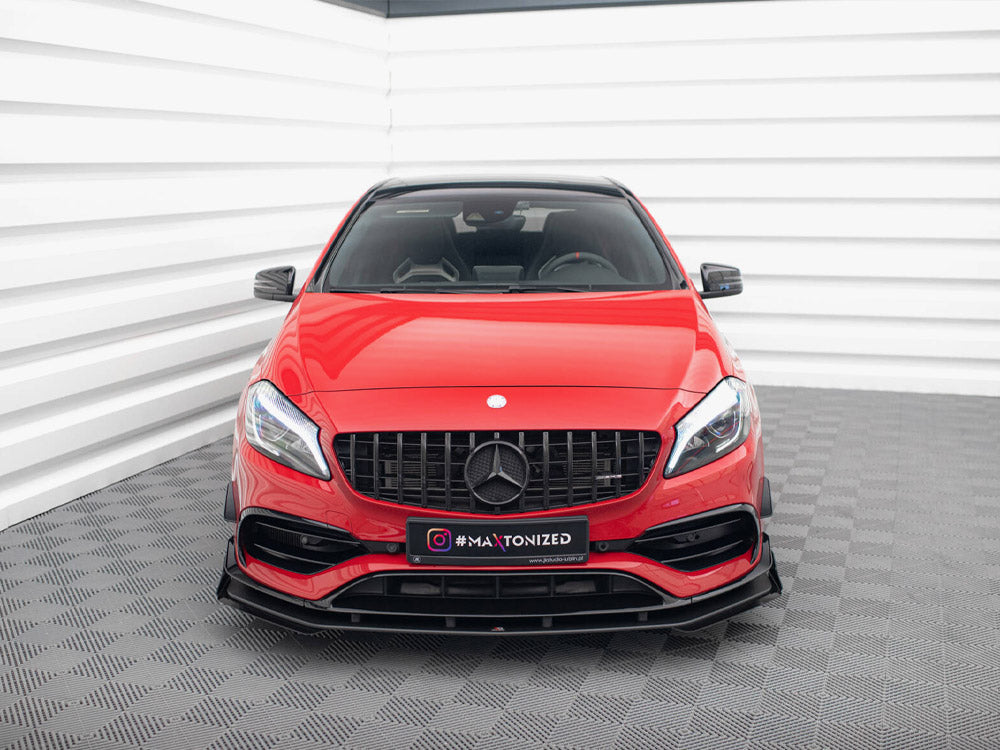 Maxton Design Street PRO Front Splitter + Flaps Mercedes-Benz A 45 AMG Aero W176 Facelift