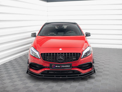 Maxton Design Street PRO Front Splitter + Flaps Mercedes-Benz A 45 AMG Aero W176 Facelift