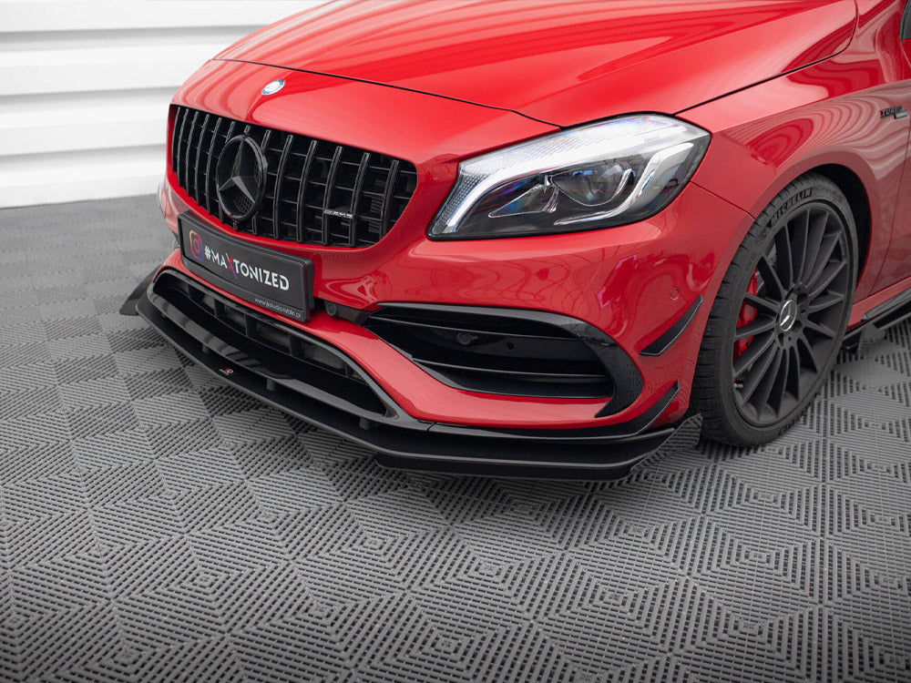 Maxton Design Street PRO Front Splitter + Flaps Mercedes-Benz A 45 AMG Aero W176 Facelift