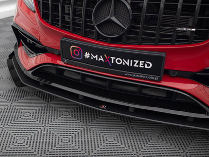 Maxton Design Street PRO Front Splitter + Flaps Mercedes-Benz A 45 AMG Aero W176 Facelift